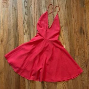 ASOS Holiday Strappy Back Red A Line Dress